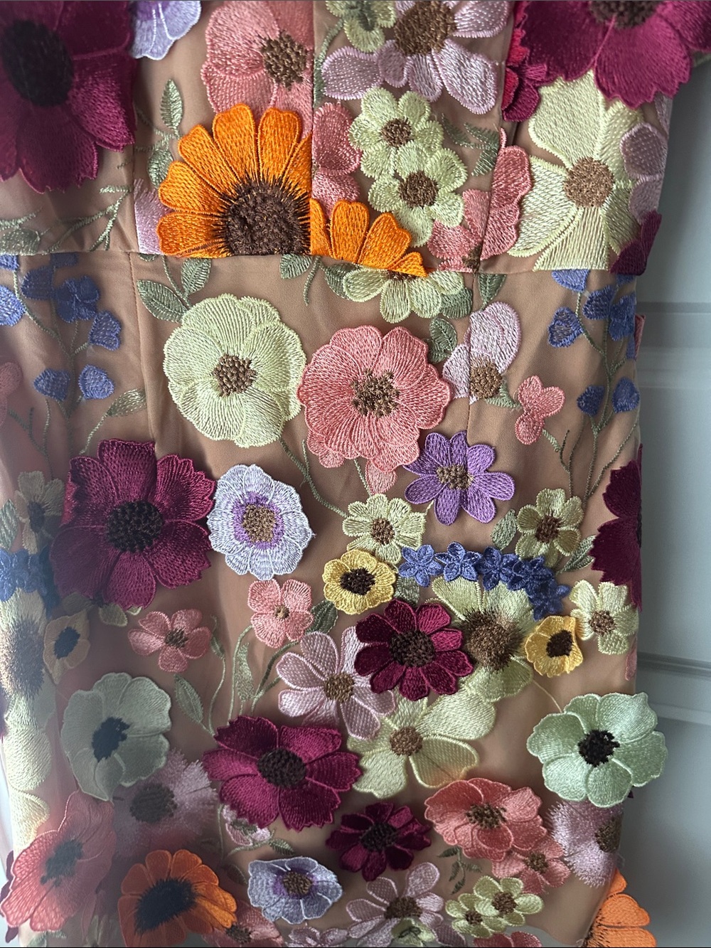 Elliatt S Dress with Orange & Pink Floral Appliqué worn once - Picture 7 of 8